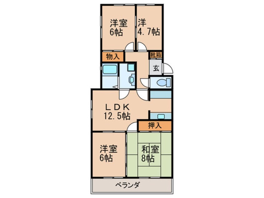 間取図 レスカール社台