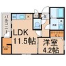 MOVE本陣 1LDKの間取り