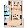 山伸ビル 1LDKの間取り