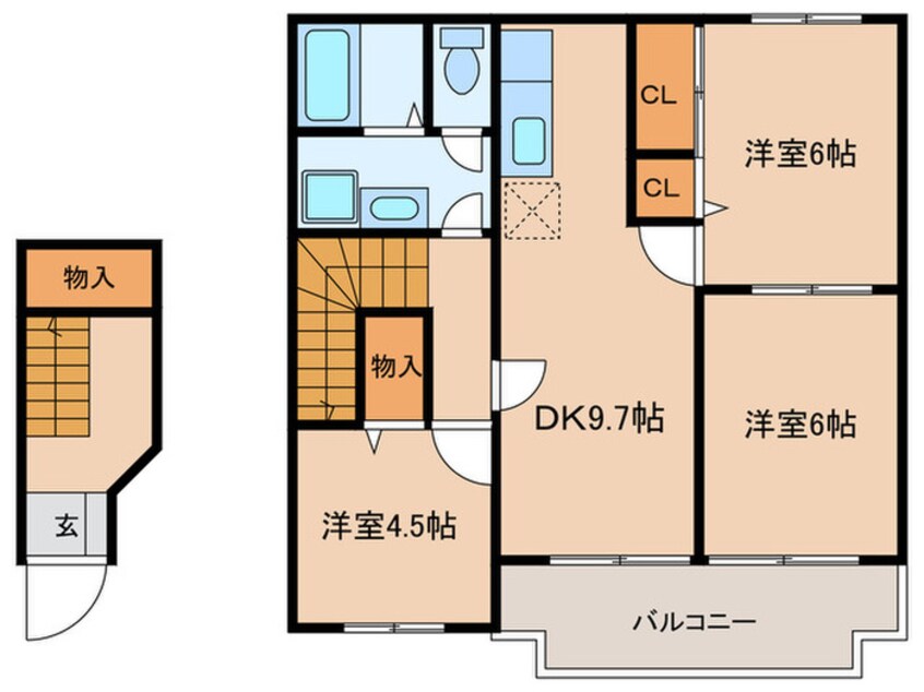 間取図 アンソレイエ京ヶ峰Ⅱ