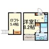 RoRoつゆはし 1Rの間取り