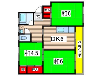 間取図 なるみｸﾞﾘｰﾝｺｰﾎﾟ２号棟（401）