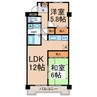 レジデンスα 2LDKの間取り