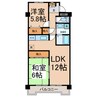 レジデンスα 2LDKの間取り