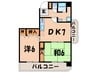 ブラザ－ビル八幡 2DKの間取り