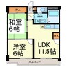 サンパーク大鐘Ⅲ 2LDKの間取り