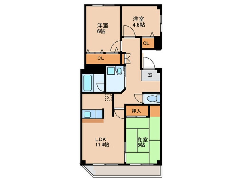 間取図 ガーデンヒルズ宝神