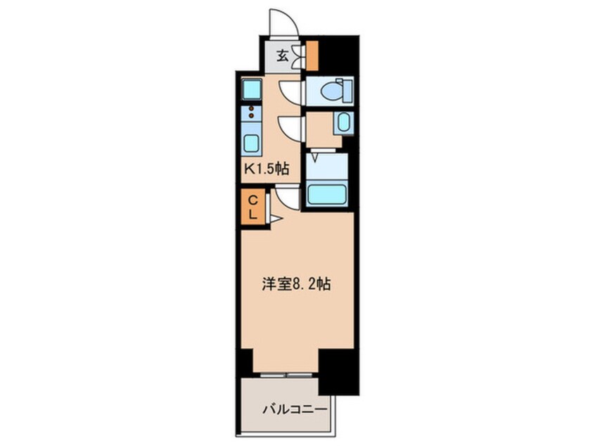 間取図 ﾌﾟﾚｻﾝｽ丸の内ｱﾃﾞﾙ(1508)