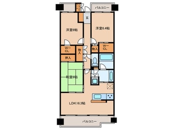間取図 プラウド東山公園（411）