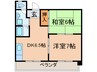 グランドステータス林 2DKの間取り