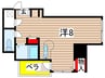 セラヴィ杁中 1Rの間取り