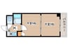 オアシス日向 2Kの間取り