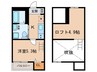 コンフォート上高畑 1Kの間取り