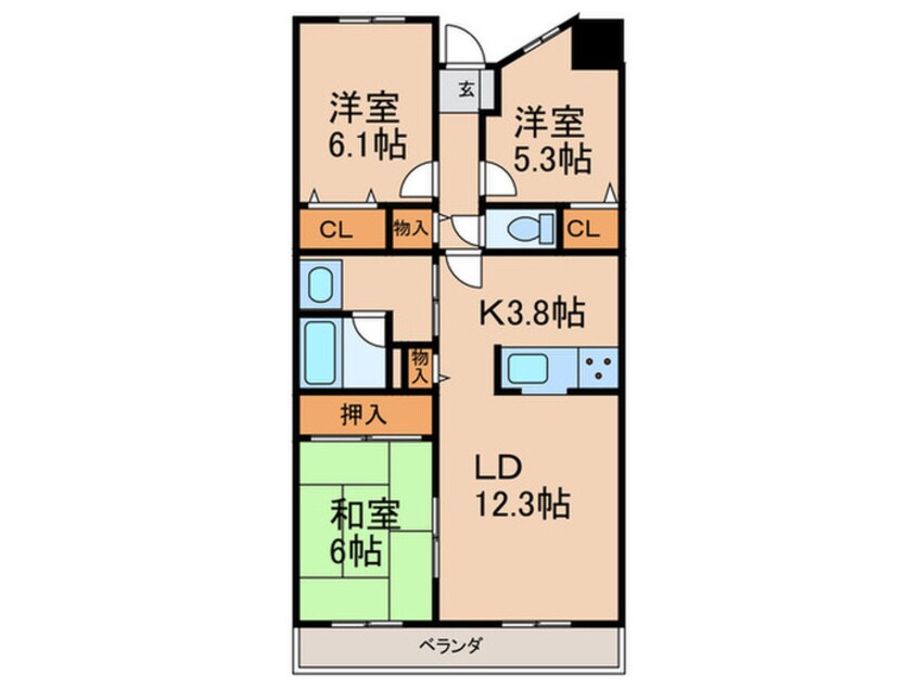 間取図 ユニーブル藤が丘(1102)
