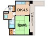 レジデンスアービション 1DKの間取り