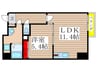 レジディア久屋大通Ⅱ 1LDKの間取り