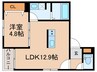 TRY Ⅱ 柳川 1LDKの間取り