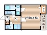 クレフラスト鶴里 1Kの間取り