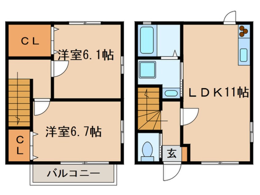 間取図 アプト庄内緑地Ⅱ棟