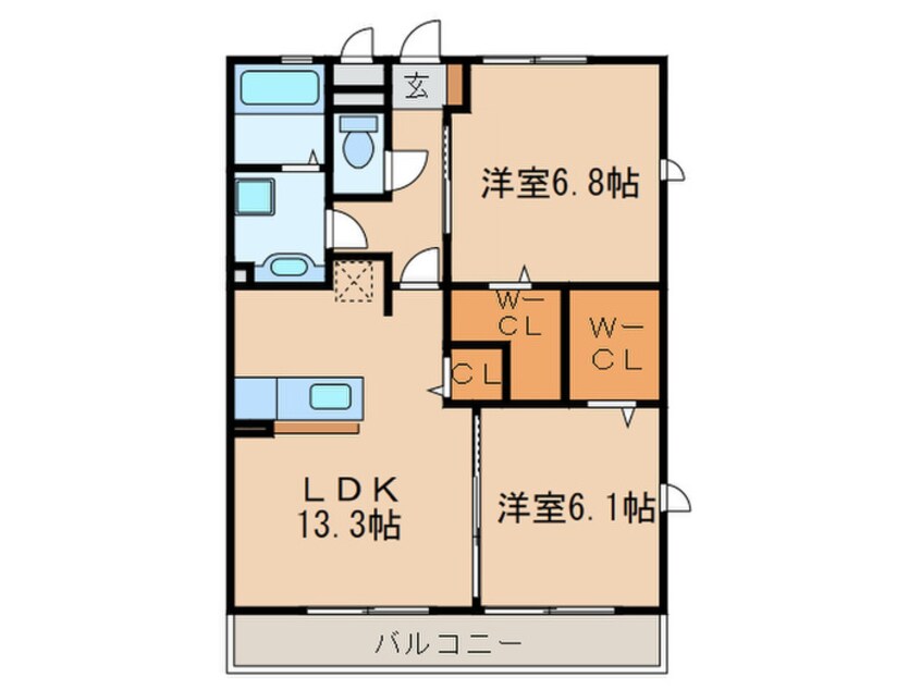 間取図 グランディール　ロジェ