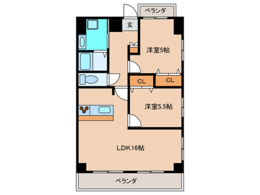 間取図 ＩＷＡＴＳＵＫＡ　ＲＩＳＥ