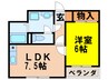 ドムス東栄 1LDKの間取り