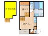 ハーモニーテラス二番V 1DKの間取り