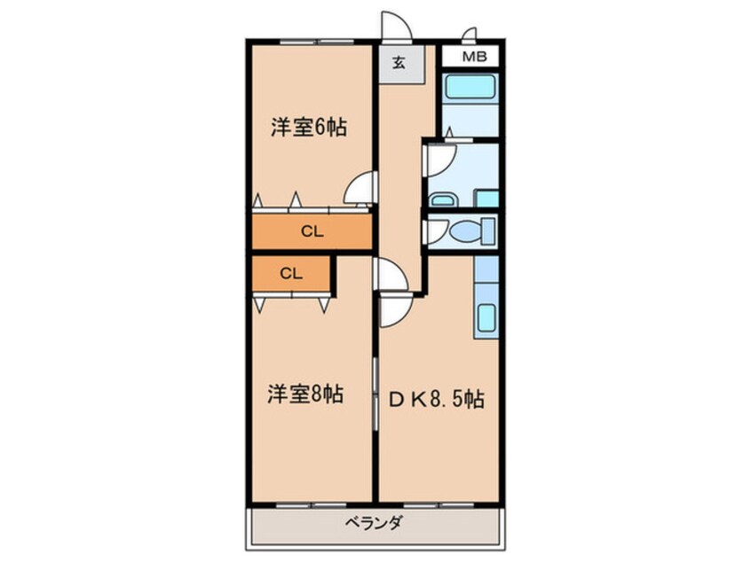 間取図 プラチナハイツ安井３