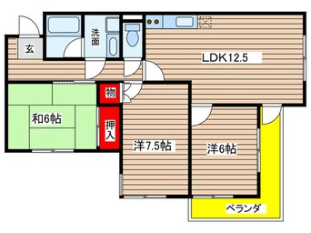 間取図 フロ－ラ八幡山