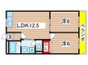 森山ハイツ 2LDKの間取り