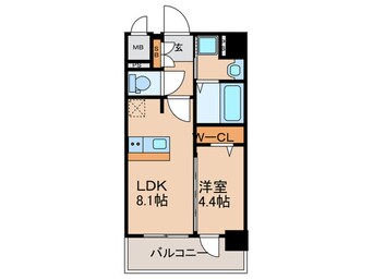 間取図 ﾃﾞｨｱﾚｲｼｬｽ矢場町(1502)
