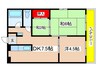 緑ヶ岡マンション 3DKの間取り