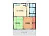 若松ハイツ 2DKの間取り