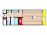 クリスタルガーデン 1Kの間取り