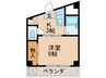小川マンション 1Kの間取り