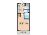 レジデンス司Ⅱ 1Kの間取り