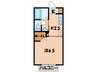 シャ－メゾン三崎 1Kの間取り