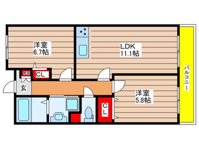 間取図 レア－ル島田