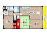 フロ－ラ相川 3LDKの間取り