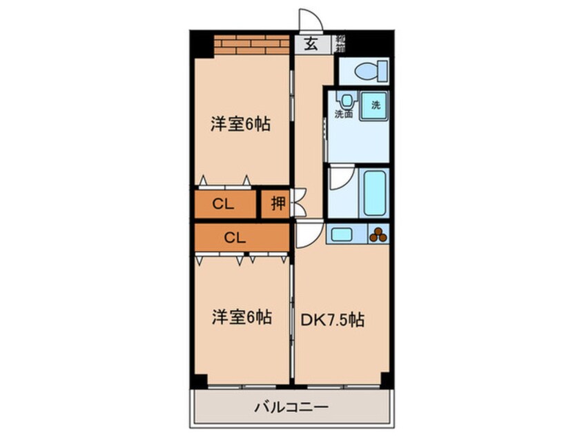 間取図 アメニティ－八田