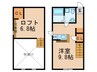 プリマ中村公園壱番館 1Rの間取り