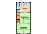 ひまわり荘 2Kの間取り