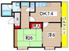 グリ－ンクレストいりなか 2DKの間取り