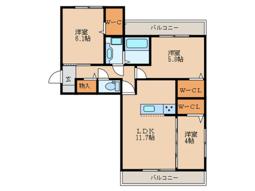 間取図 クレア上飯田