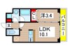 パラド－ル吹上 1LDKの間取り