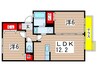 ＺＯＮＥ御剱 2LDKの間取り