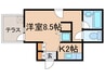 ハイネス東山 1Kの間取り