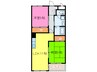 クリスタルサン 2LDKの間取り
