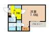 クレフラスト内田橋A棟 1Kの間取り