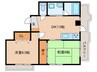 金龍コーポ苗代 2DKの間取り